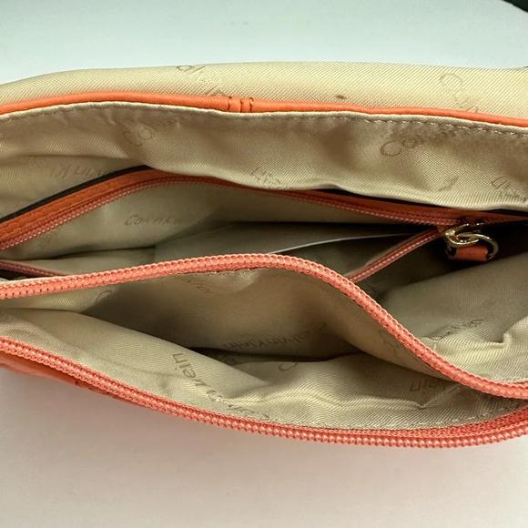 Calvin Klein Quilted Small Crossbody Bag Salmon Colored - Picture 3 of 8